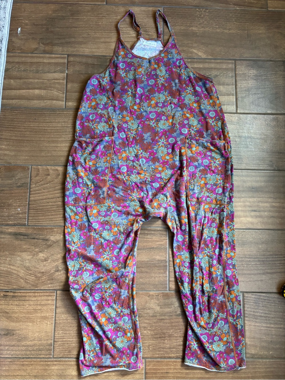 Natural Life Lucy Jumpsuit Small Floral Boho Harem Overalls Romper